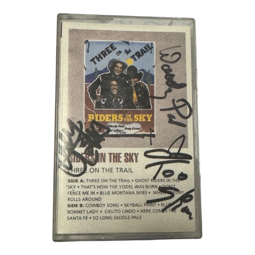 Riders in the Sky Three On The Trail Cassette Autographed